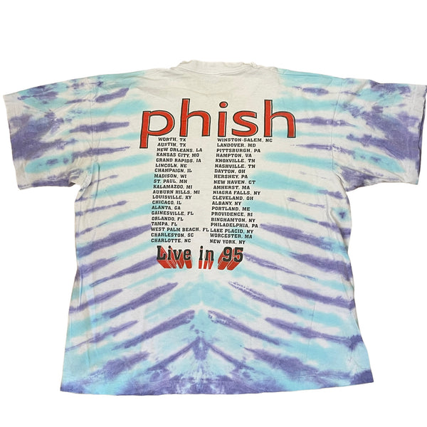 PHISH 1995 New year's〜Tシャツ【Lサイズ】フィッシュ PHISH RARE 1995 NYE MSG POLLOCK T-SHIRT Orig OG NEVER WORN