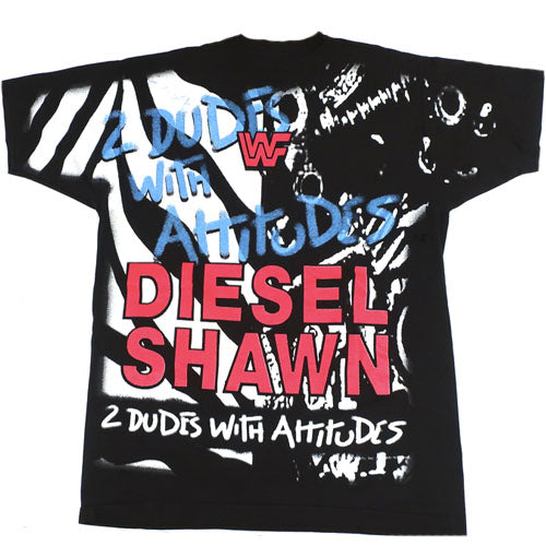Vintage 2 Dudes with Attitudes Diesel Shawn Michaels T-Shirt 90s 