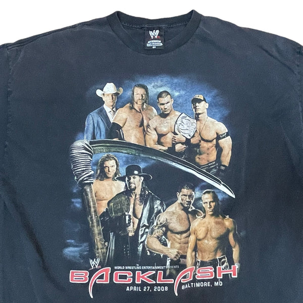 Vintage WWE Backlash '08 T-shirt Undertaker John Cena Shawn