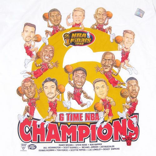 Vintage Bulls 1998 6 time Champions caricature shirt T-Shirt anime