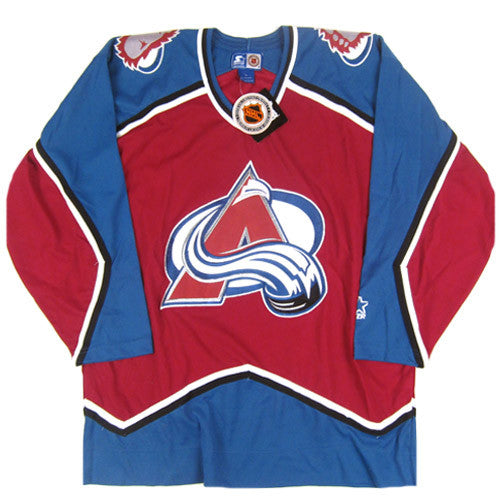 Vintage Starter Colorado Avalanche Western NHL Hockey Jersey Size Large Men