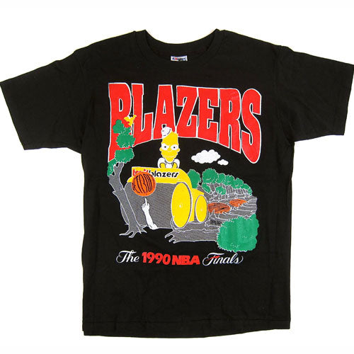 Vintage Bootleg Bart Simpson Portland Blazers T-Shirt NBA Finals