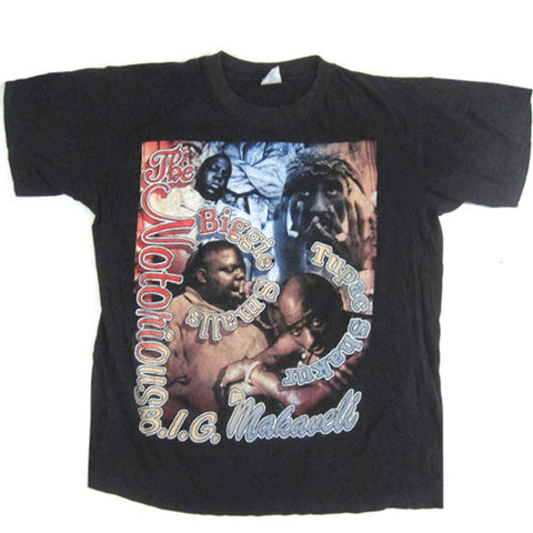 Vintage Notorious B.I.G. Tupac Shakur RIP T-Shirt Hip Hop Rap 90's 