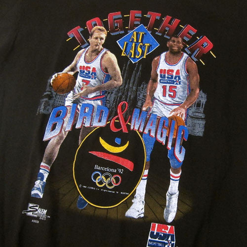 Vintage Larry Bird Magic Johnson 1992 USA Dream Team T-shirt