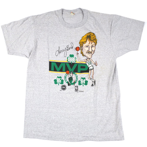 Vintage Larry Bird MVP Caricature T-shirt Boston Celtics NBA