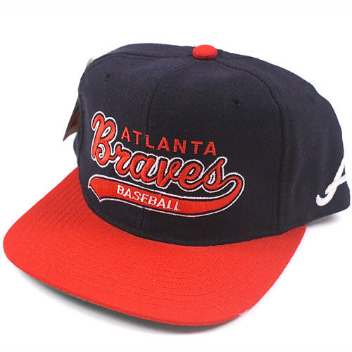 Atlanta Braves Vintage #1 Apparel Double Logo Spell Out Snapback Cap Hat -  NWT