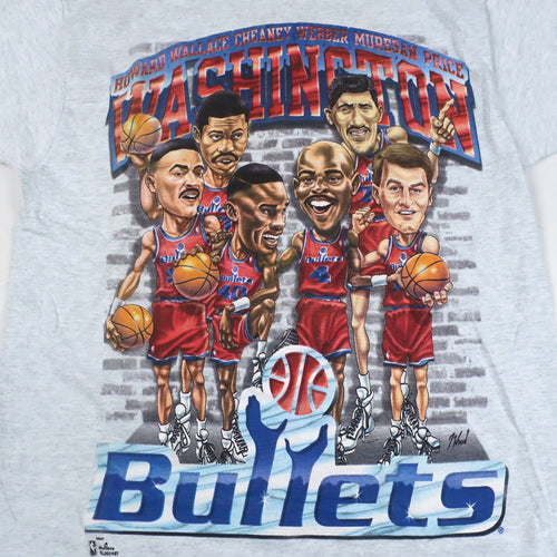 90's Washington Bullets Hanes Heavyweight NBA T Shirt Size XXL