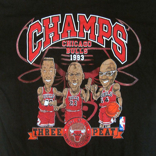Vintage Chicago Bulls 1993 Champs T Shirt NBA Basketball Pippen