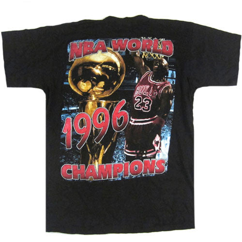 Vintage 1996 Chicago Bulls NBA World Champs Rap Tee T-Shirt