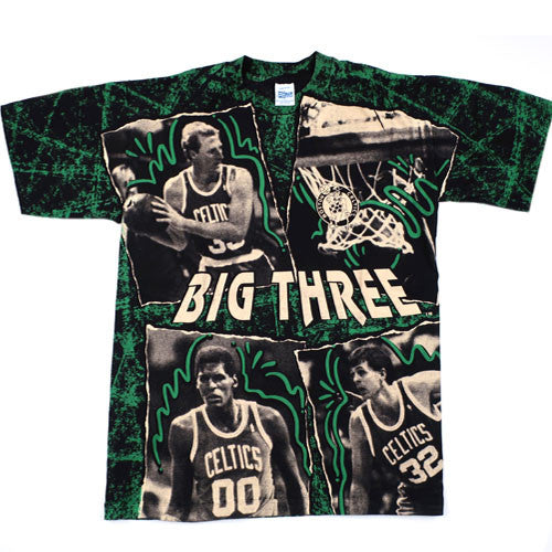 Vintage Boston Celtics T Shirt Tee Size Large L NBA Basketball Larry Bird  New England Massachusetts 1990s 90s