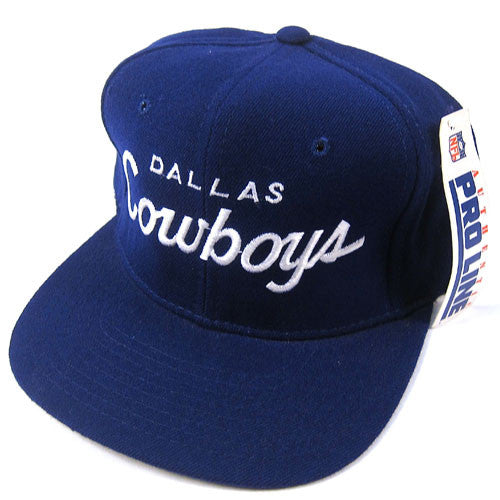 Vintage 1990's Dallas Cowboys SPORTS SPECIALTIES 'Script' Wool Snapbac
