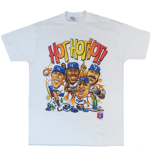 Vintage LA Dodgers Hot Hot Hot Caricature T-shirt MLB Baseball