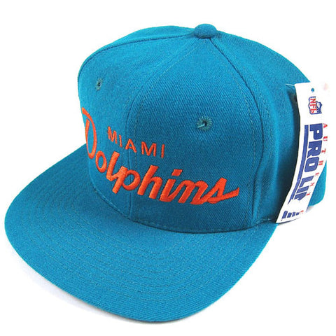 Vintage Miami Dolphins Script Snapback Hat NWT