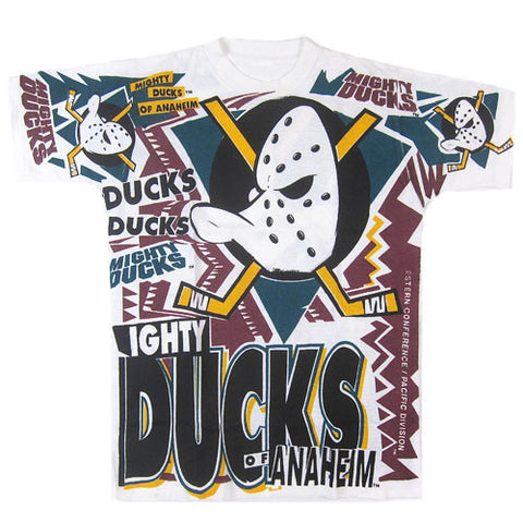 Vintage Anaheim Mighty Ducks 93 All Over Print T-shirt 