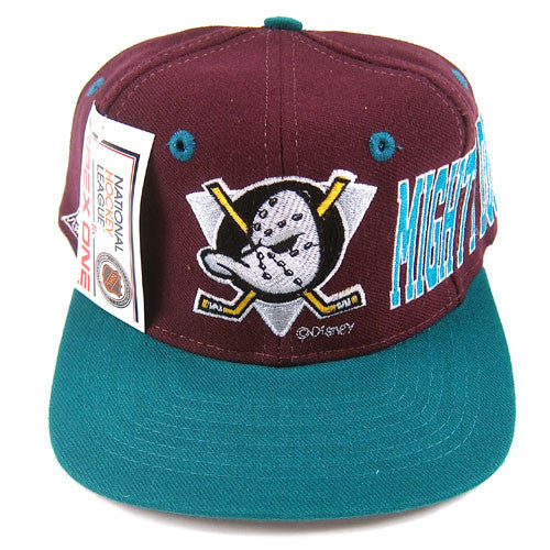 FREE SHIPPING Vintage 90s Mighty Ducks on Fire Snapback Hat