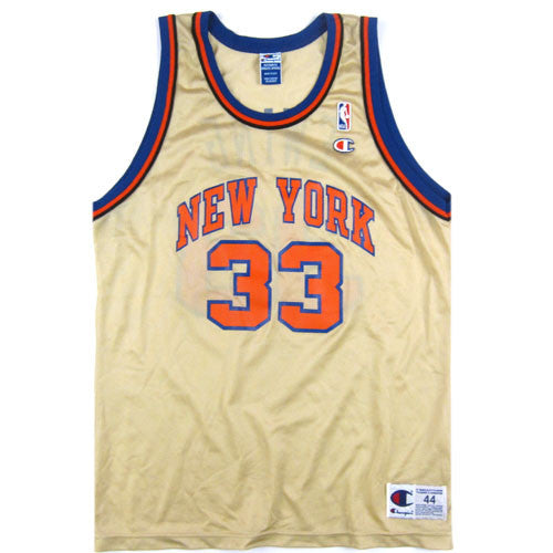 Vintage Patrick Ewing NY Knicks Gold Champion Jersey New York 90s NBA  Basketball – For All To Envy