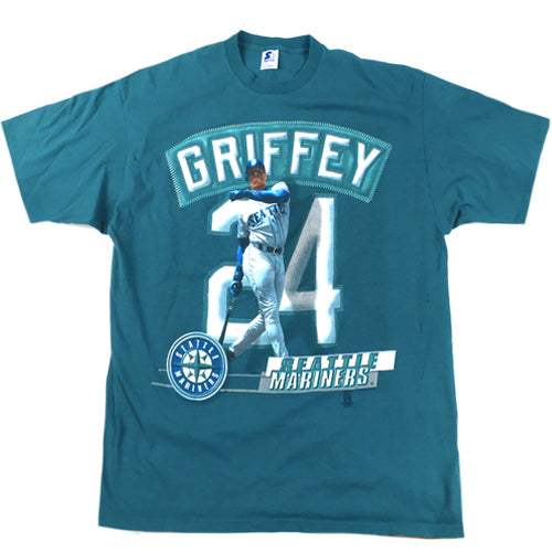 Retro Ken Griffey Jr Seattle Mariners THROWBACK Blue MLB Jersey Mens SIZE  XL