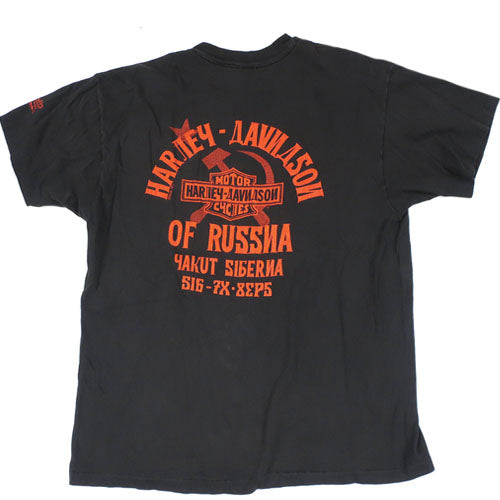 Harley-Davidson ロシア　tシャツ L vintage 90s Vintage Harley Davidson Moscow Russia T-shirt Motorcycle 90s