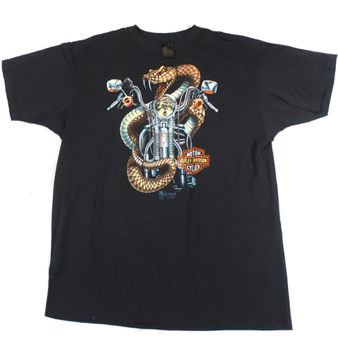Copy of Vintage 3D Emblem Harley Davidson Snake T-Shirt 1989