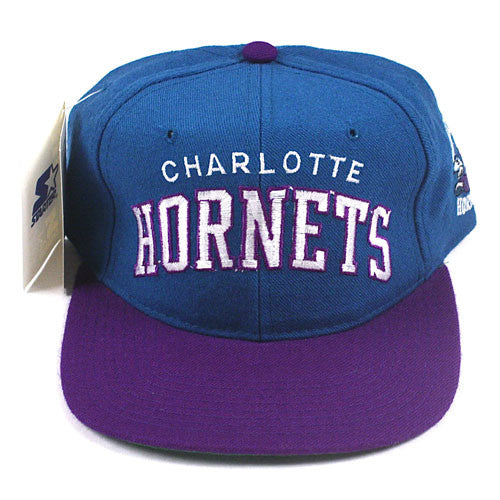 Vintage Snapback Snap Back Charlotte Hornets Starter Hat Arch