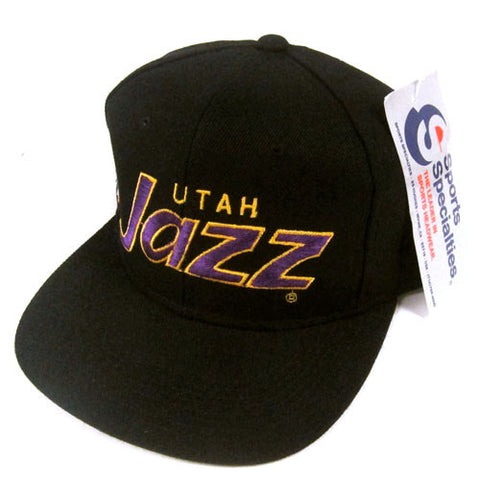 Vintage Utah Jazz Sports Specialties Script Snapback NWT