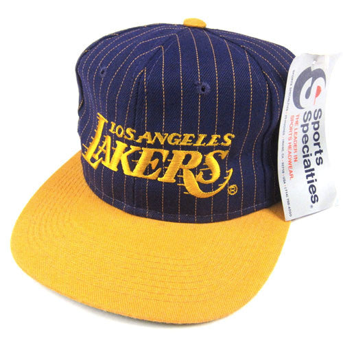 Vintage Sports Specialties Los Angeles Lakers Script SnapBack Hat Cap