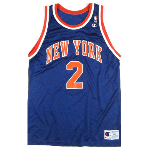 Larry Johnson #2 Vintage Champion USA NY Knicks Jersey Size 48
