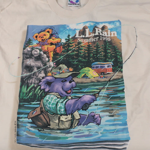 Vintage Grateful Dead LL Rain 1995 T-shirt Jerry Garcia Rock LL Bean Fishing  – For All To Envy