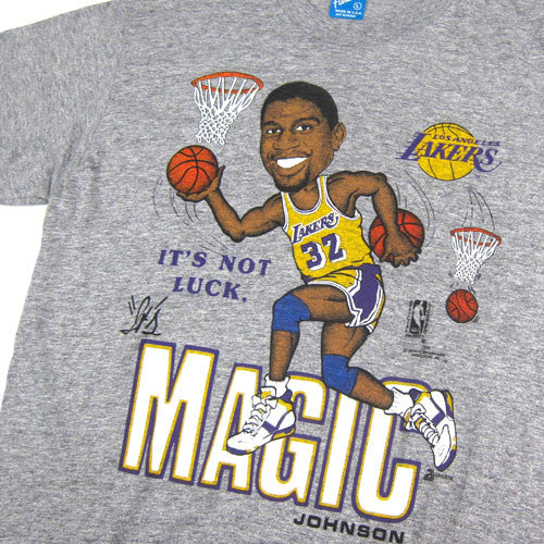 Alstyle Los Angeles Basketball Magic Johnson Team Caricature T Shirt