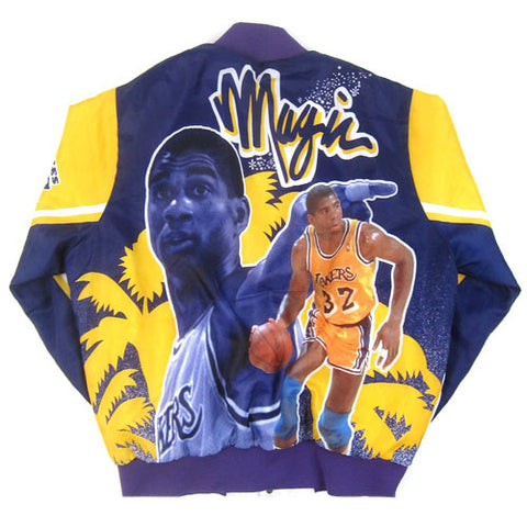 Vintage Magic Johnson LA Lakers Chalk Line Jacket