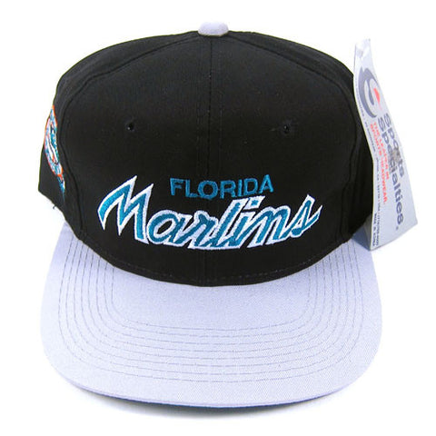 Vintage Florida Marlins Script Snapback Hat NWT