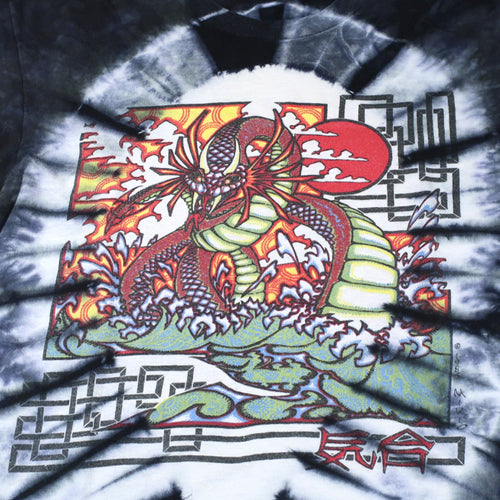 Vintage Mikio Kennedy 1985 Tie Dye T-shirt Grateful Dead Dragon 
