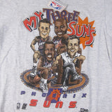 Vintage Phoenix Suns Barkley KJ Majerle Westphal Caricature T-shirt