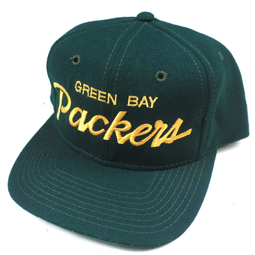 Vintage Green Bay Packers Script Hat NFL Football Rodgers Sports