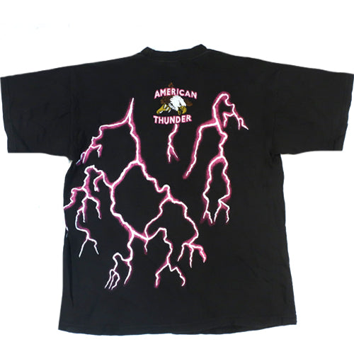 Vintage American Thunder Pitbull T-Shirt 90s Lightning Dog – For 