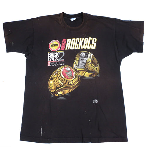 Vintage Houston Rockets T Shirt 1995 Back to Back - Depop