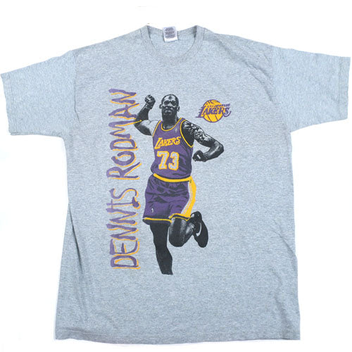 Vintage Dennis Rodman Lakers T-Shirt LA Los Angeles NBA basketball The Worm  – For All To Envy