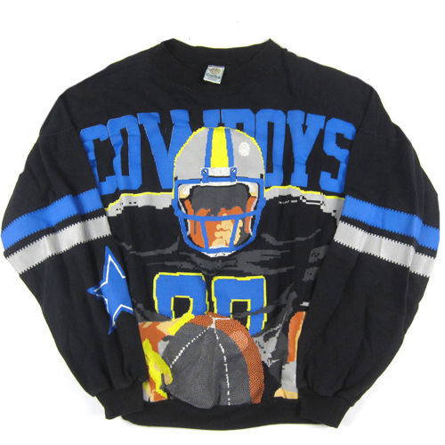 Vintage Dallas Cowboys Sweatshirt Tecmo Bowl 1989 NFL Football