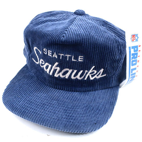 Vintage Seattle Seahawks Corduroy Script Hat NWT