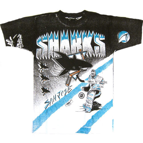 San Jose Sharks T-shirt 3D thunder design short Sleeve