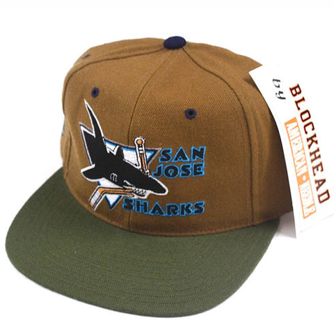 Vintage San Jose Sharks blockhead snapback NWT