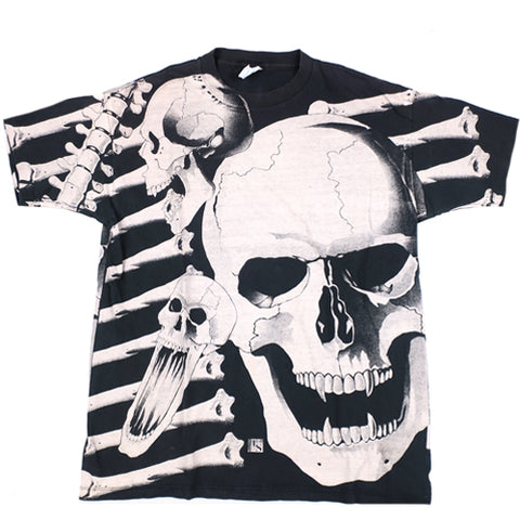 Vintage Skull Middle Finger T-Shirt 1993 Fashion Victim 90s