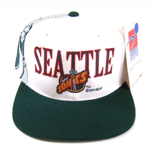 Vintage Seattle Sonics Snapback Hat NWT 90's New With Tags NWT NBA  Basketball Supersonics Payton Kemp – For All To Envy