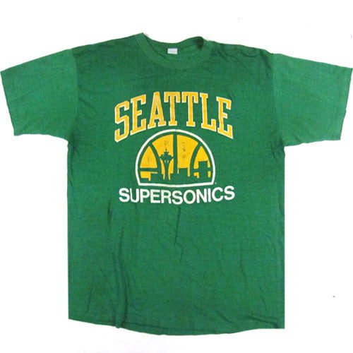 Vintage 90s Seattle Supersonics Green T-Shirt Size Large New Old Stock 1994  NBA