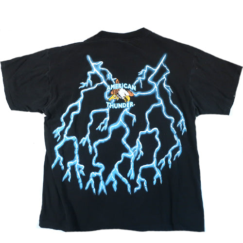 Vintage Trucker American Thunder T-shirt 90s Lightning – For