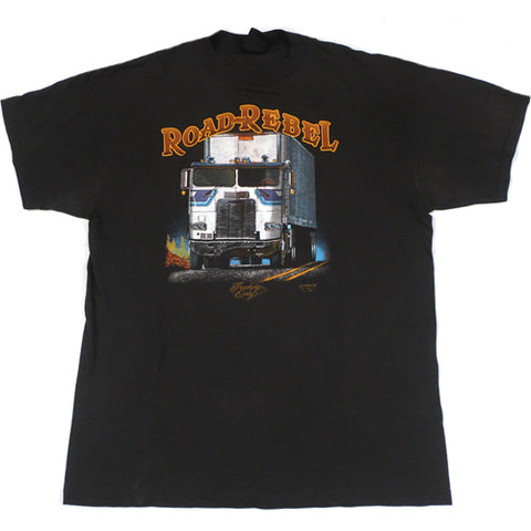 Vintage Truckers Only 1988 T-shirt 3D Emblem Road Rebel