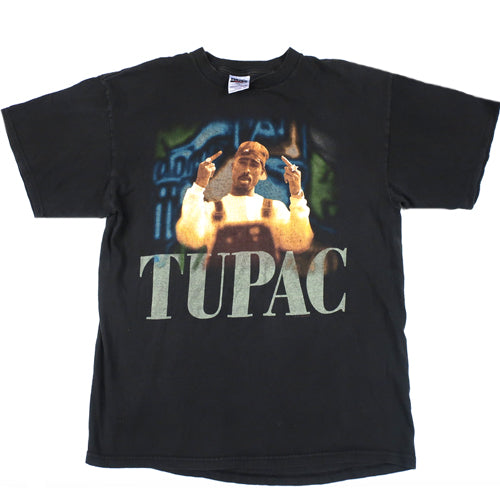 Vintage Tupac Shakur Middle Fingers T-Shirt Rap Hip Hop 2Pac RIP 