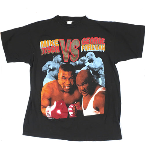 Vintage Mike Tyson vs George Foreman T Shirt 1995 Boxing Tee Rap