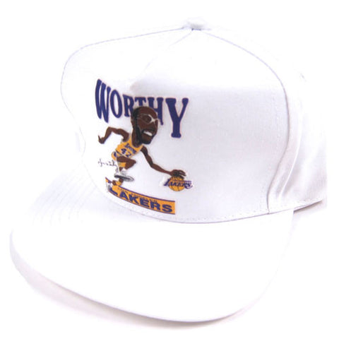 Vintage James Worthy Lakers Caricature Snapback Hat