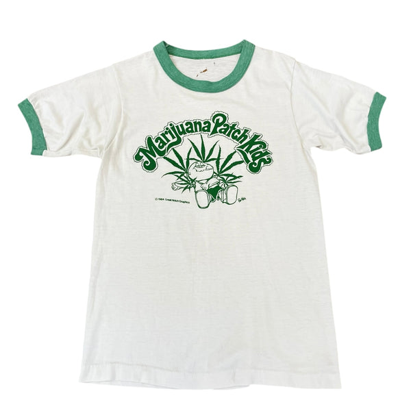 Vintage Marijuana Patch Kids Ringer T-shirt